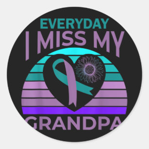 I Miss My Grandpa Heart Suicide Awareness Granddau Classic Round Sticker