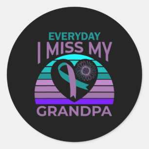 I Miss My Grandpa Heart Suicide Awareness Granddau Classic Round Sticker