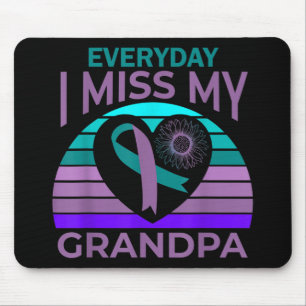 I Miss My Grandpa Heart Suicide Awareness Granddau Mouse Pad