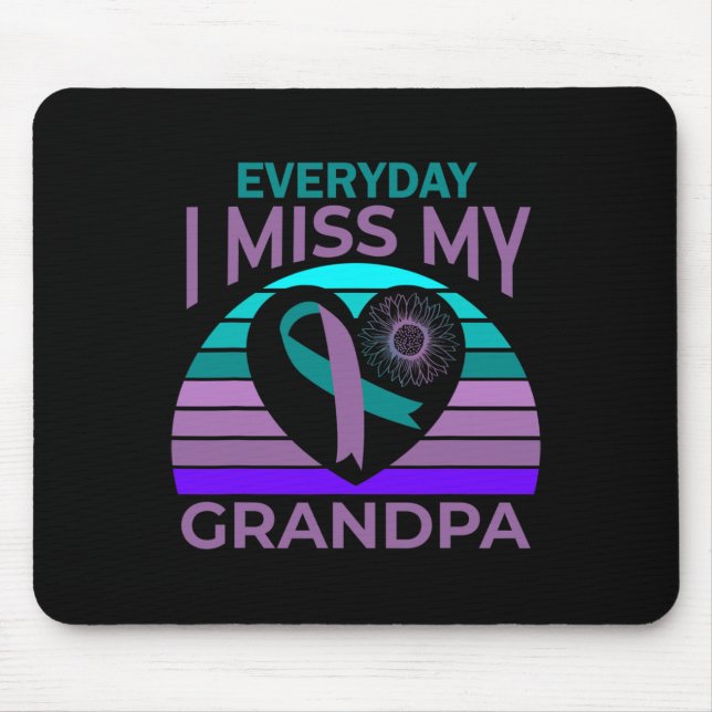 I Miss My Grandpa Heart Suicide Awareness Granddau Mouse Pad (Front)