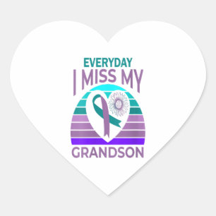 I Miss My Grandson Heart Suicide Awareness Gift Sticker