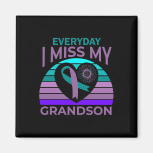 I Miss My Grandson Heart Suicide Awareness Grandma Magnet