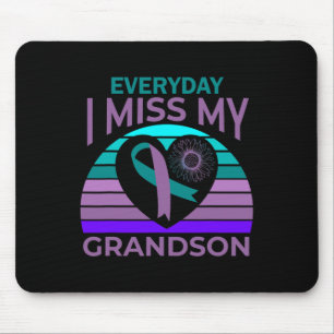 I Miss My Grandson Heart Suicide Awareness Grandma Mouse Pad