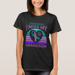I Miss My Grandson Heart Suicide Awareness Grandma T-Shirt