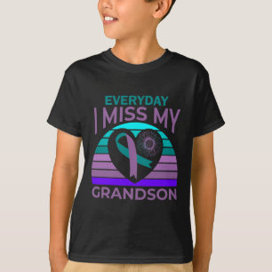 I Miss My Grandson Heart Suicide Awareness Grandma T-Shirt
