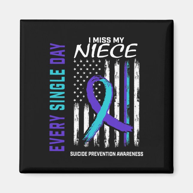 I Miss My Sister Heart Ribbon Suicide Awareness Br Magnet (Front)