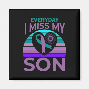 I Miss My Son Heart Sunflower Suicide Awareness Mo Magnet