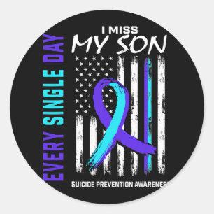 I Miss My Son Suicide Prevention Awareness America Classic Round Sticker