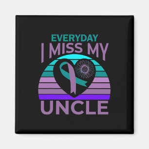 I Miss My Uncle Heart Sunflower Suicide Awareness Magnet