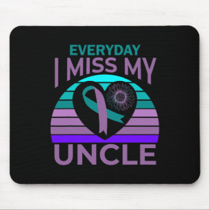I Miss My Uncle Heart Sunflower Suicide Awareness Mouse Pad