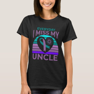 I Miss My Uncle Heart Sunflower Suicide Awareness  T-Shirt