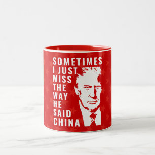 I Miss Trump Pro trump 2024 anti Biden  Two-Tone Coffee Mug