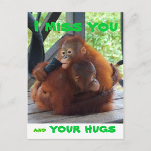 I Miss You and Your Hugs Postcard