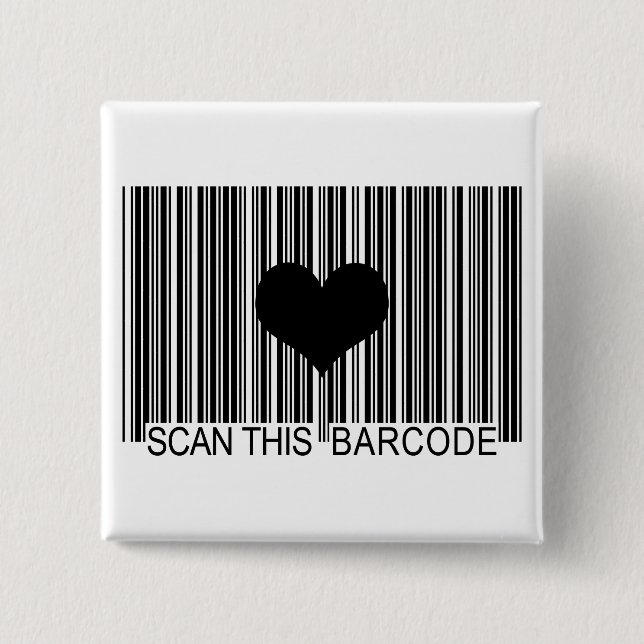 I MISS YOU BARCODE 15 CM SQUARE BADGE (Front)