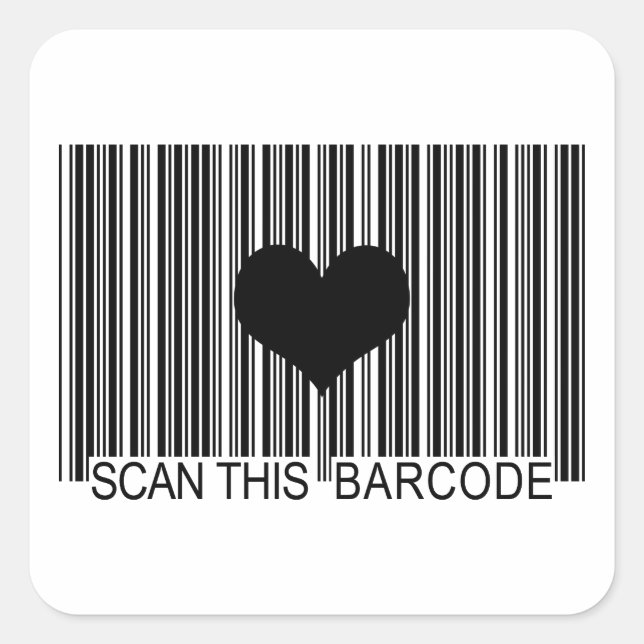 I MISS YOU BARCODE SQUARE STICKER (Front)