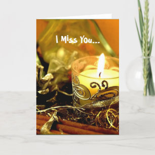 I Miss You Christmas candle Holiday Card