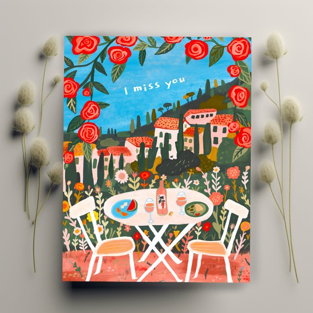 I Miss You Countryside Lunch for Two w Views Art Postcard (I Miss You Countryside Lunch for Two w Views Art Postcard
)