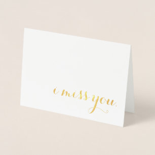 i miss you gold foil card