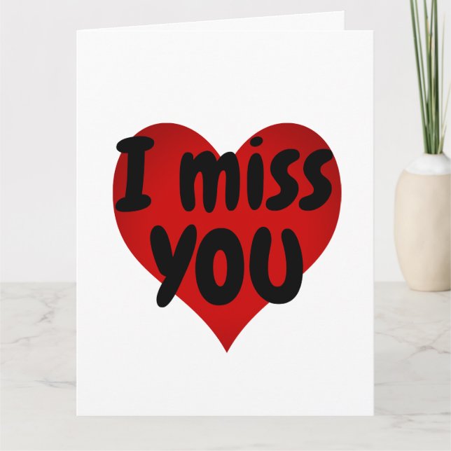 I miss you heart swirl costumisable love card (Front)