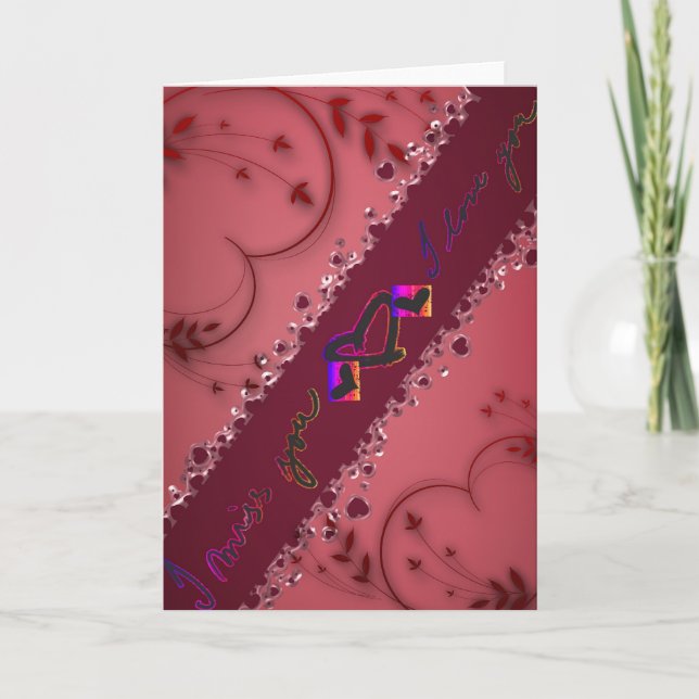 I miss you I love you Greeting Card for Valentines (Front)
