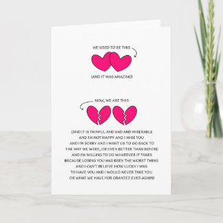 I MISS YOU - I WANT YOU BACK - I'M SORRY CARD