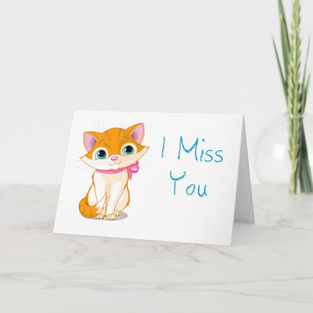 I Miss You Kitty Card (Front)