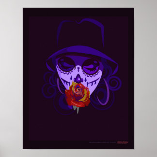 I miss You Lady with a Rose Day of the Dead Poster