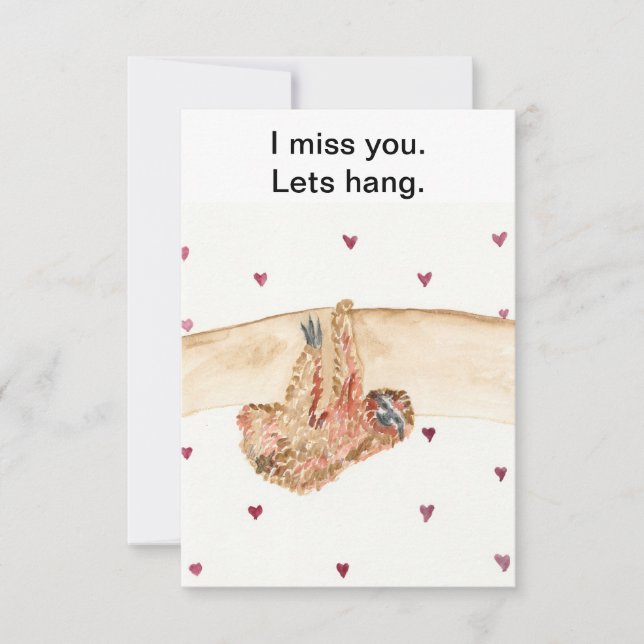 I miss you. Lets Hang. Greeting card. Thank You Card (Front)