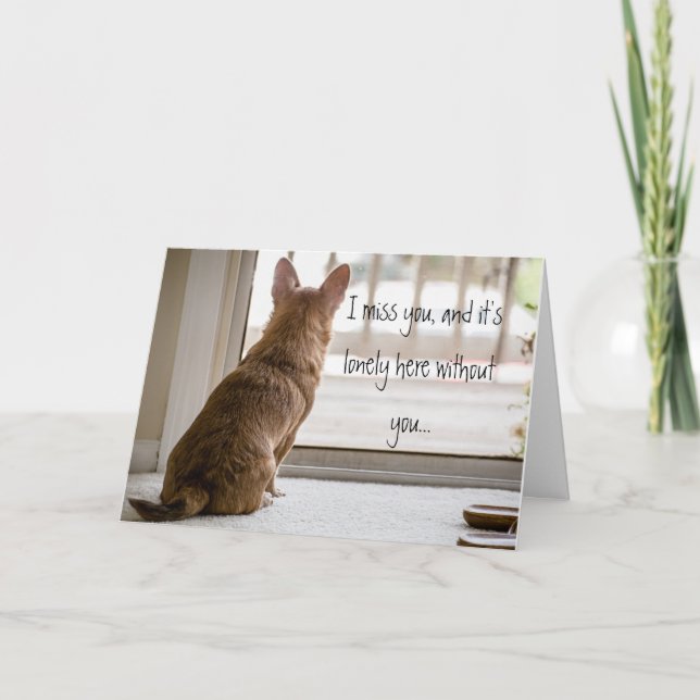 I Miss You Note Card (Front)