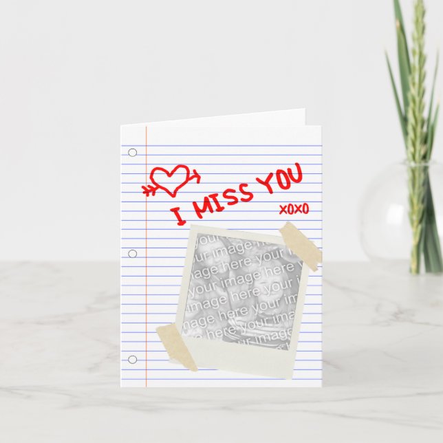 i miss you paper card (Front)