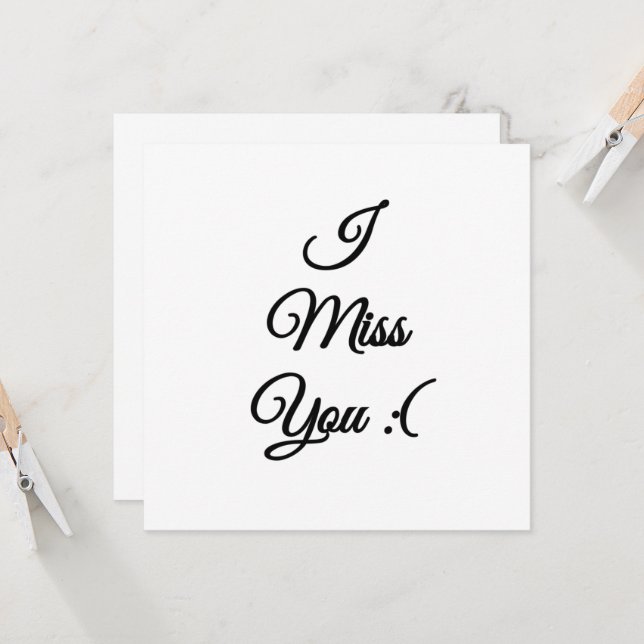 I miss you sad emoji invitation (Front/Back In Situ)