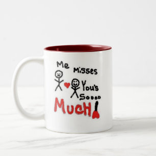 I Miss You So Much Cartoon Two-Tone Coffee Mug