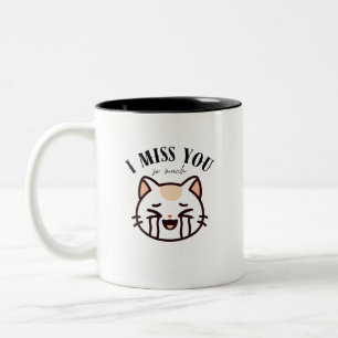 I Miss You So Much Cat - Cute Crying Cat Emotional Two-Tone Coffee Mug