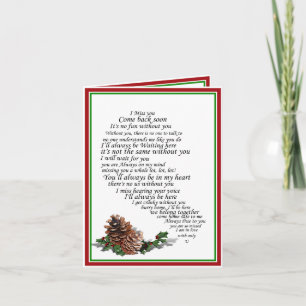 I Miss You Text, too, in Half of Heart Christmas Card
