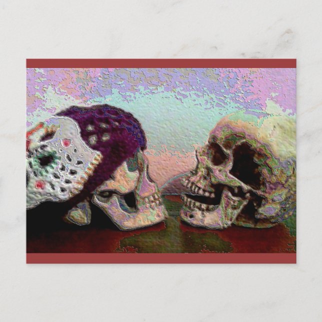 I Miss Your Face Skull Postcard (Front)