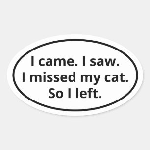 I missed my cat oval sticker