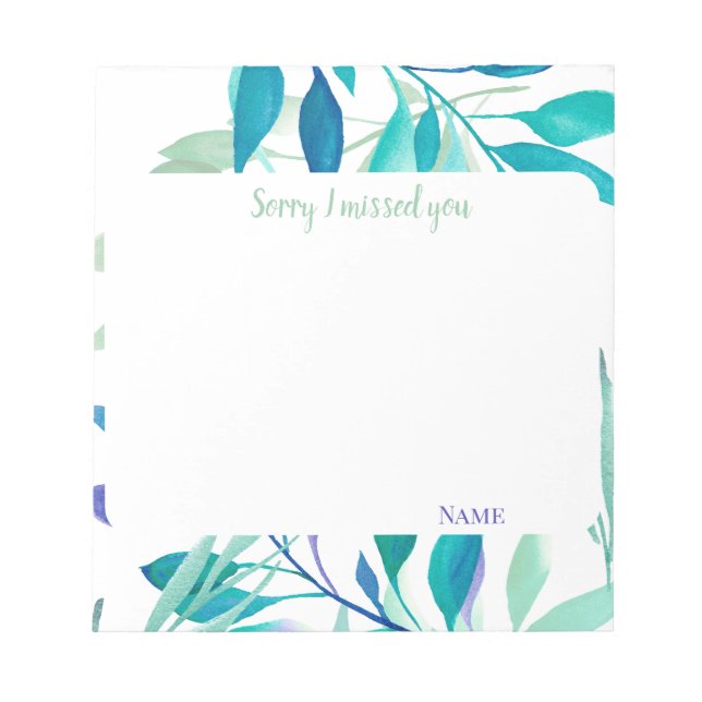 I missed you customize texts  notepad (Front)