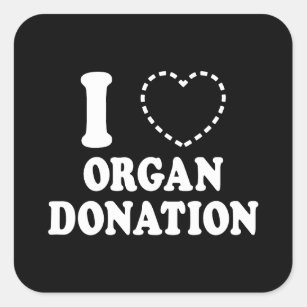 I {MISSING HEART} ORGAN DONATION SQUARE STICKER
