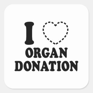 I {MISSING HEART} ORGAN DONATION SQUARE STICKER
