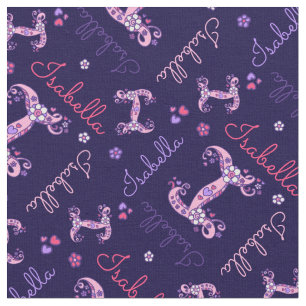 I monogram and personalised name Isabella fabric