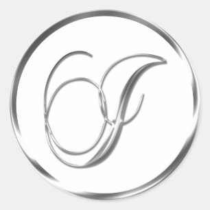 I Monogram Faux Silver Envelope Or Favour Seal