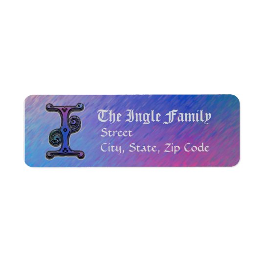I Monogram "Old World Blue" design Address Lables Return Address Label