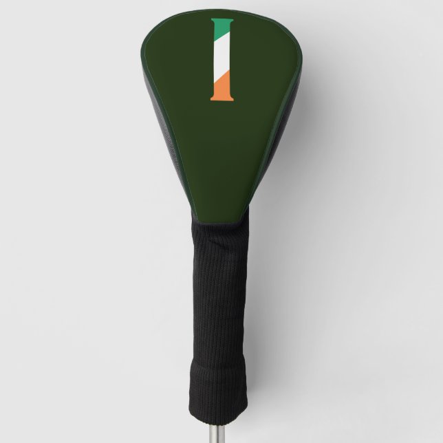 I Monogram overlaid on Irish Flag dct Golf Head Cover (Front)
