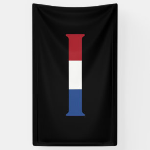 I Monogram overlaid on NLD flag on bk bnrcnt Banner