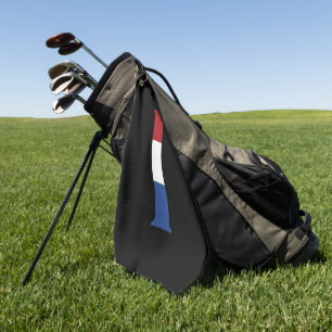 I Monogram overlaid on NLD Flag on bk gtcnt Golf Towel