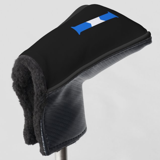 I Monogram overlaid on Scottish Flag pccnt Golf Head Cover (3/4 Front)