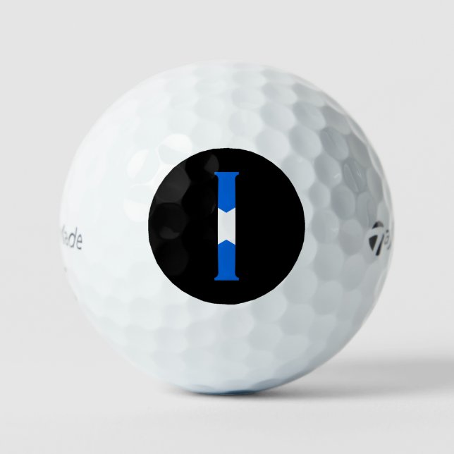 I Monogram overlaid on Scottish Flag tmtp5 gbcnt Golf Balls (Front)