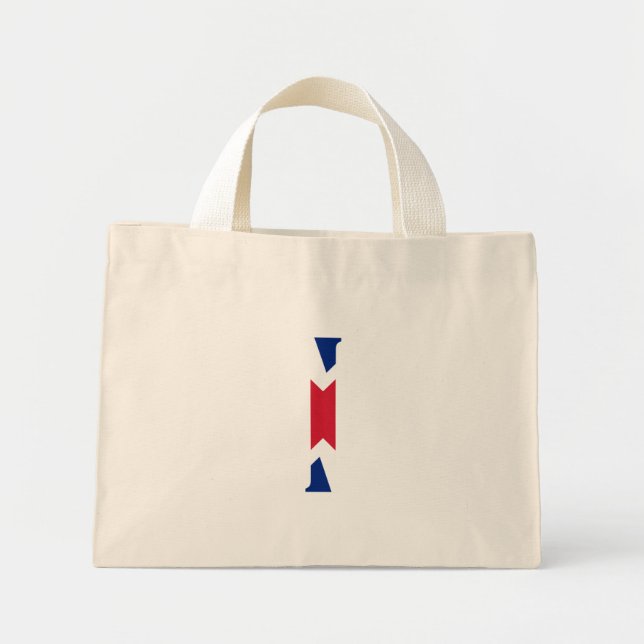 I Monogram overlaid on Union Jack Flag ttcnt Mini Tote Bag (Front)