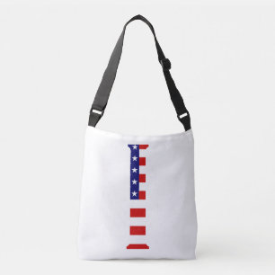 I Monogram overlaid on USA Flag cbbcnt Crossbody Bag