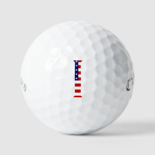 I Monogram overlaid on USA Flag css gbcnt Golf Balls